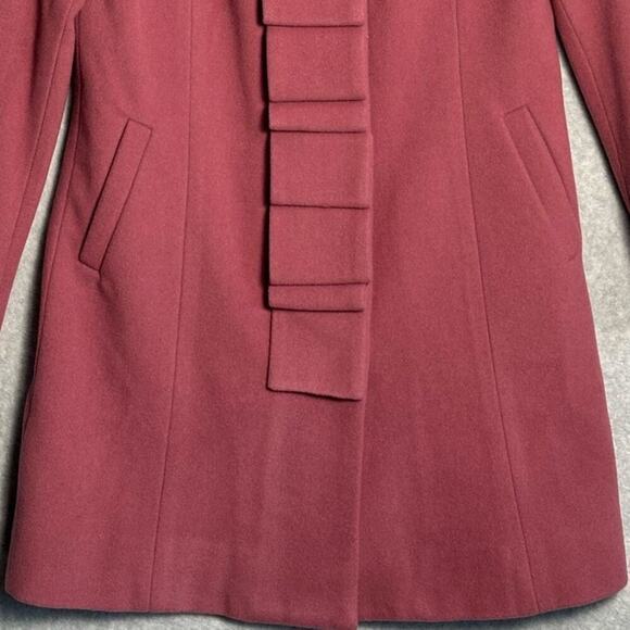 Garnet Hill NWT Sz 4 Long Wool Ruffle Front Coat sophisticated duchess royal - Picture 11 of 11